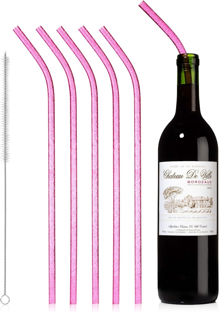  Laila and Lainey Reusable Wine Bottle Straws (6-Pack)