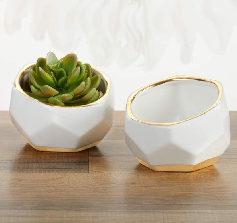 Kate Aspen Geometric Ceramic Planters (2-Pack)