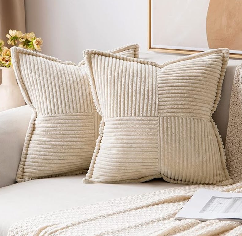 MIULEE Corduroy Pillow Covers (2-Pack)