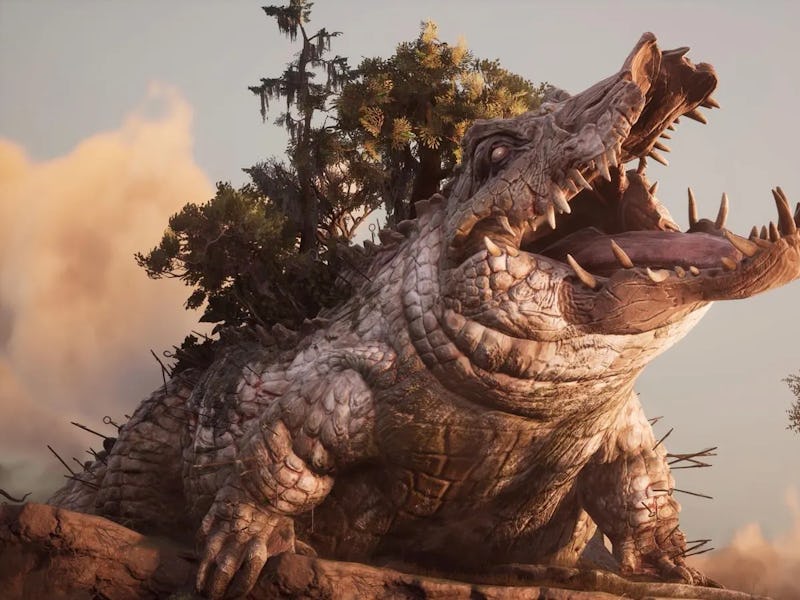 A giant albino alligator
