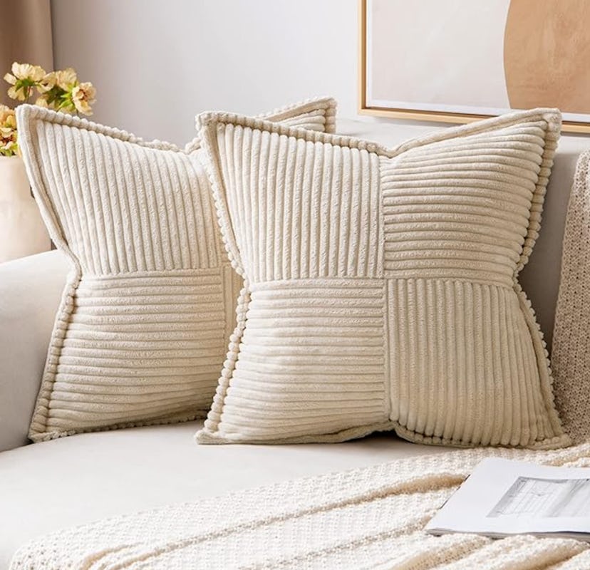 MIULEE Corduroy Pillow Covers (2-Pack)