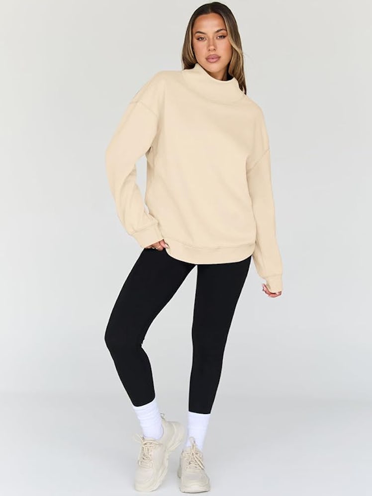 Trendy Queen Oversized Turtleneck Sweatshirt