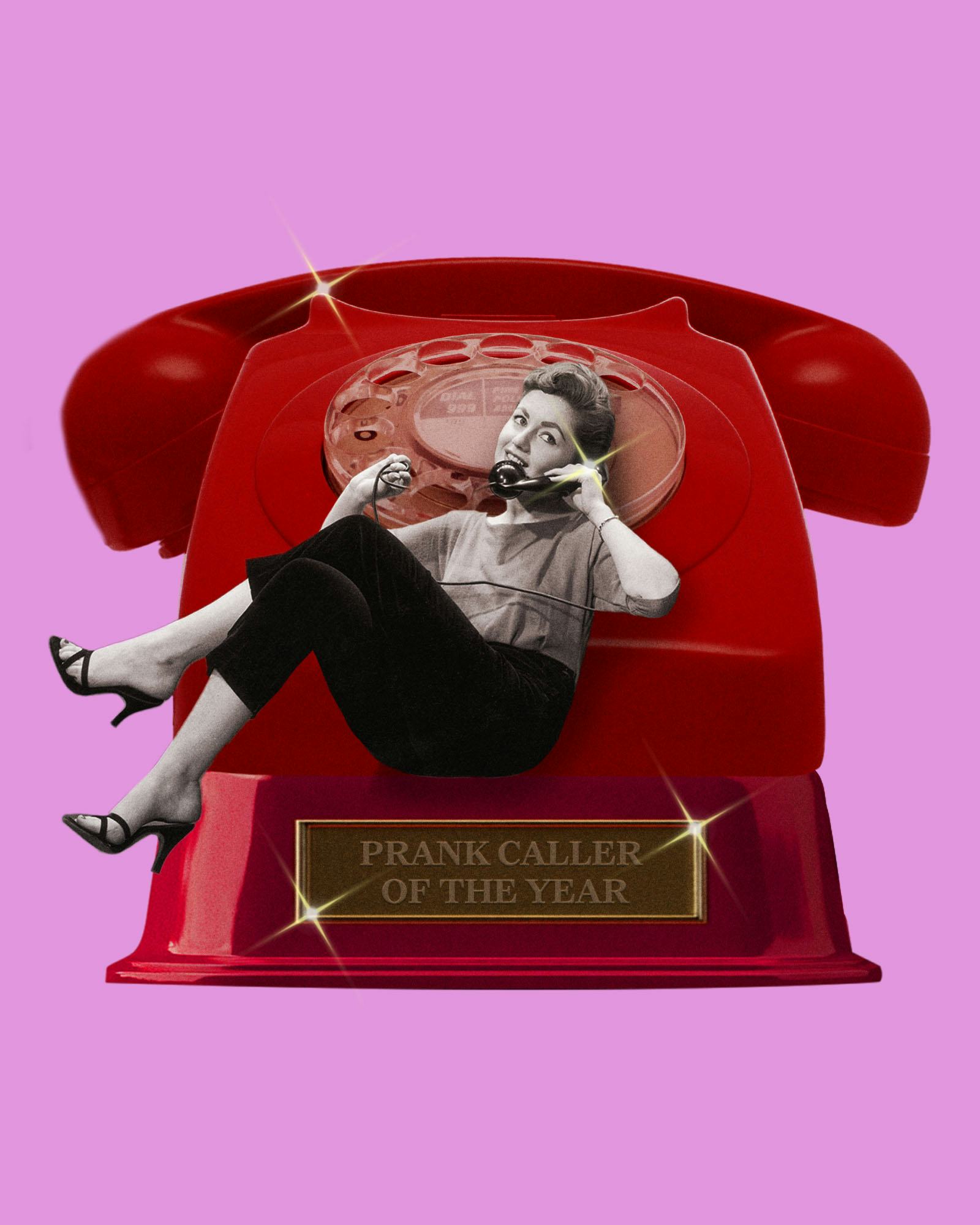 A vintage photo of a woman on a phone.