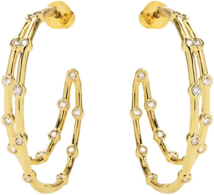 Obidos Gold-Plated Triple Huggie Illusion Earrings