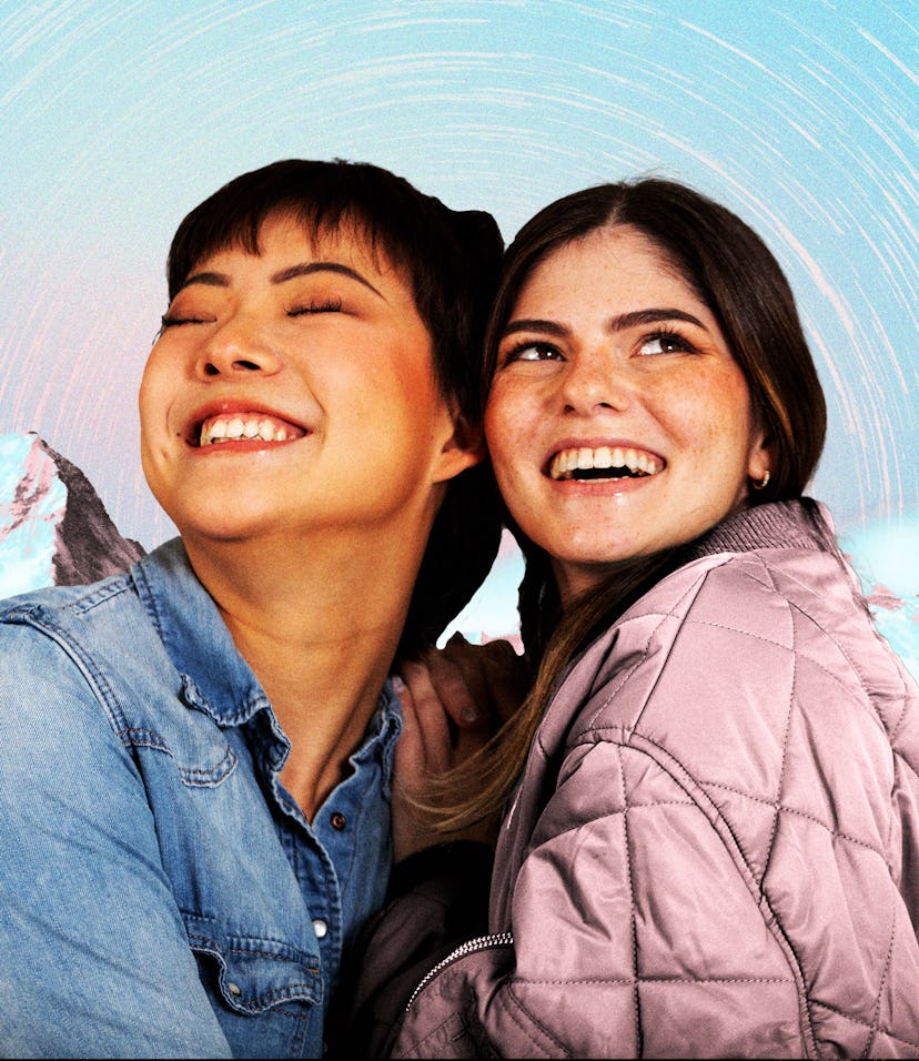 Two women celebrating their February 2025 horoscope.