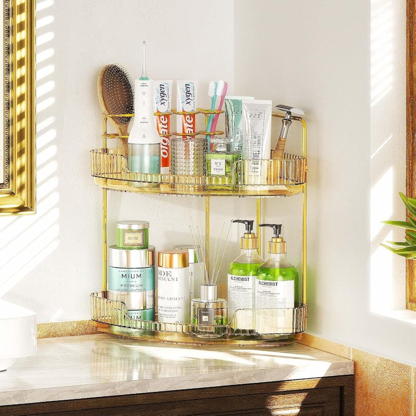 EUHOME 2-Tier Corner Bathroom Shelf