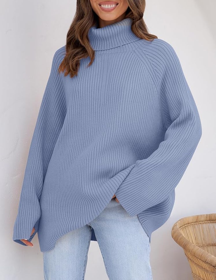 ZESICA Oversized Turtleneck Sweater