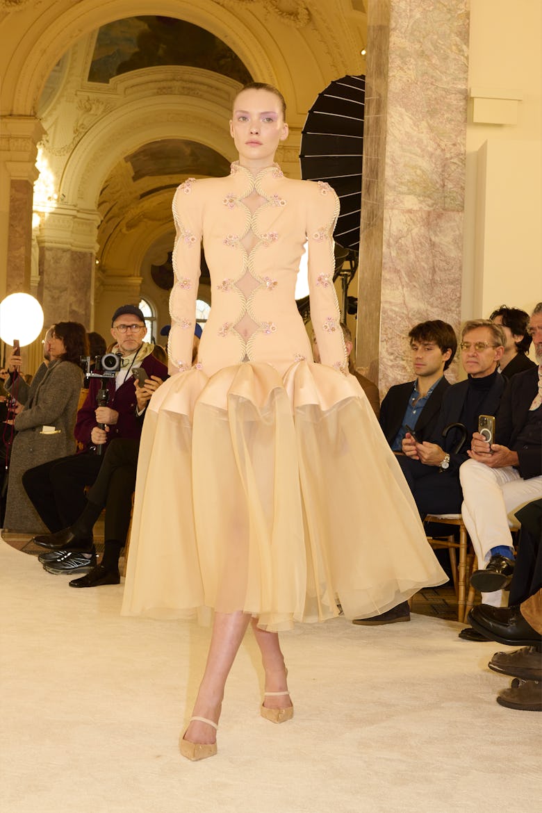 a look from schiaparelli couture spring 2025 collection shown in paris