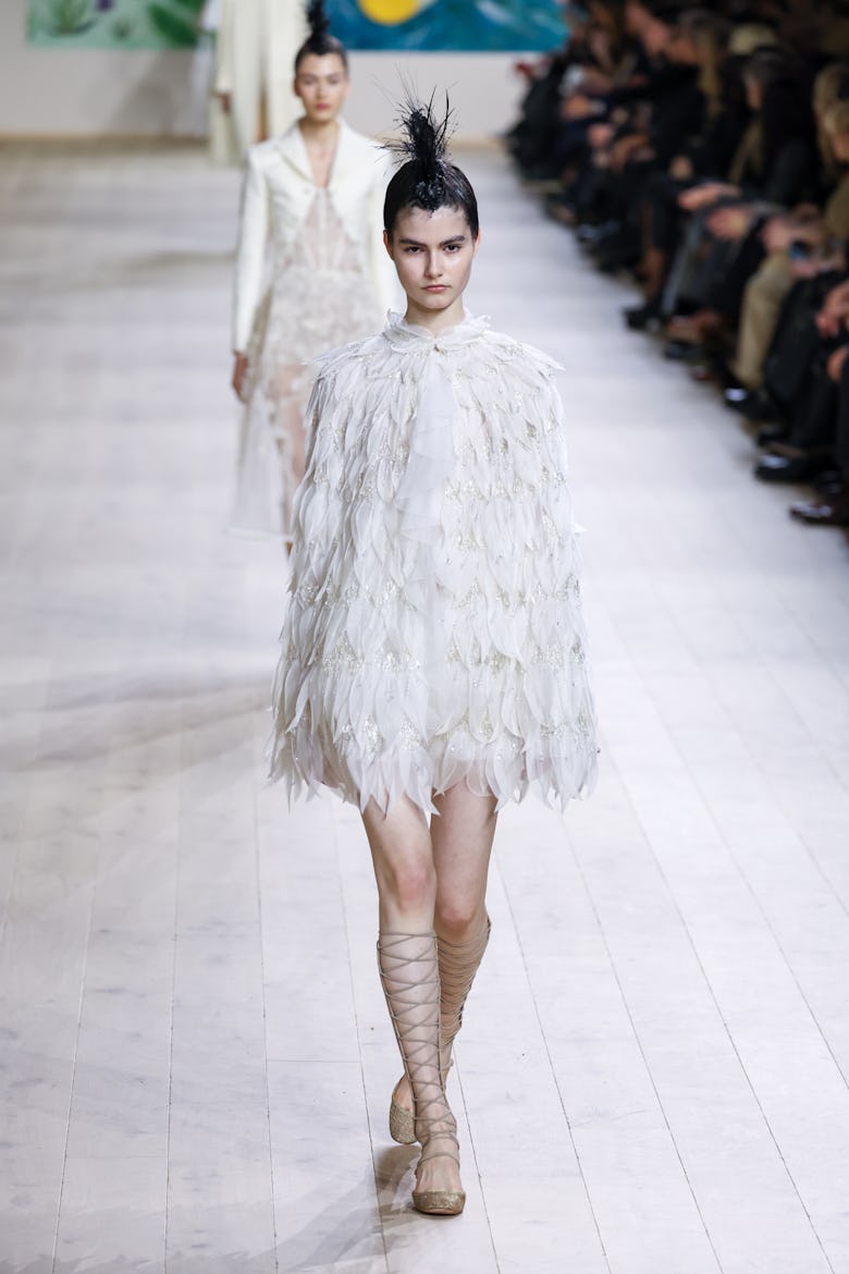 A model walks the runway during the Christian Dior Haute Couture Spring-Summer 2025 show as part of ...