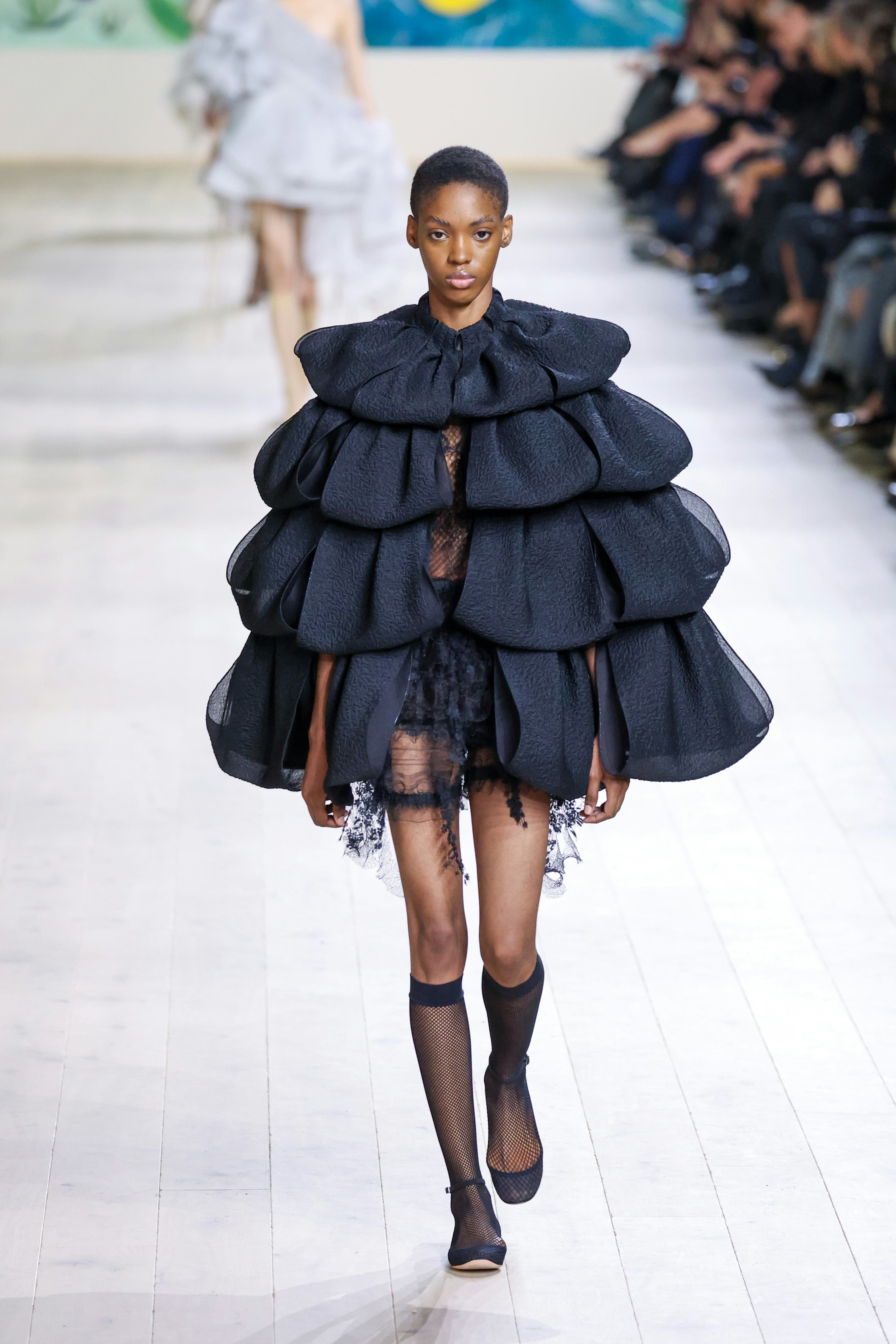 A model walks the runway during the Christian Dior Haute Couture Spring-Summer 2025 show as part of ...