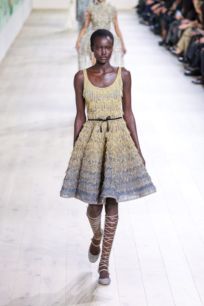 A model walks the runway during the Christian Dior Haute Couture Spring-Summer 2025 show as part of ...