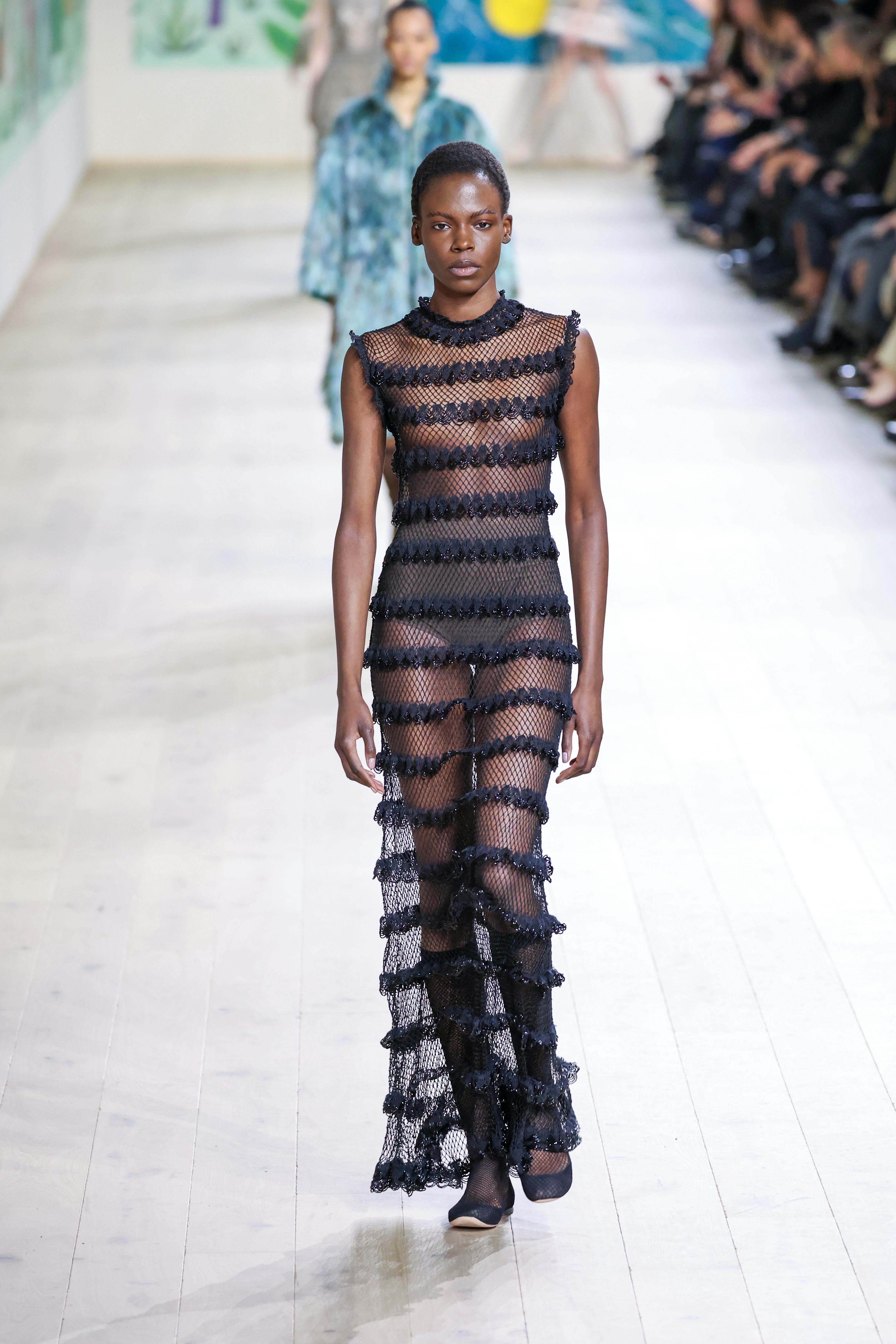 A model walks the runway during the Christian Dior Haute Couture Spring-Summer 2025 show as part of ...