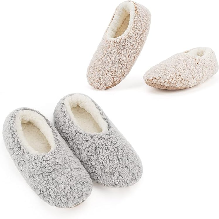 Cozylook Soft Sole Slipper Socks with Grippers (2 Pairs)