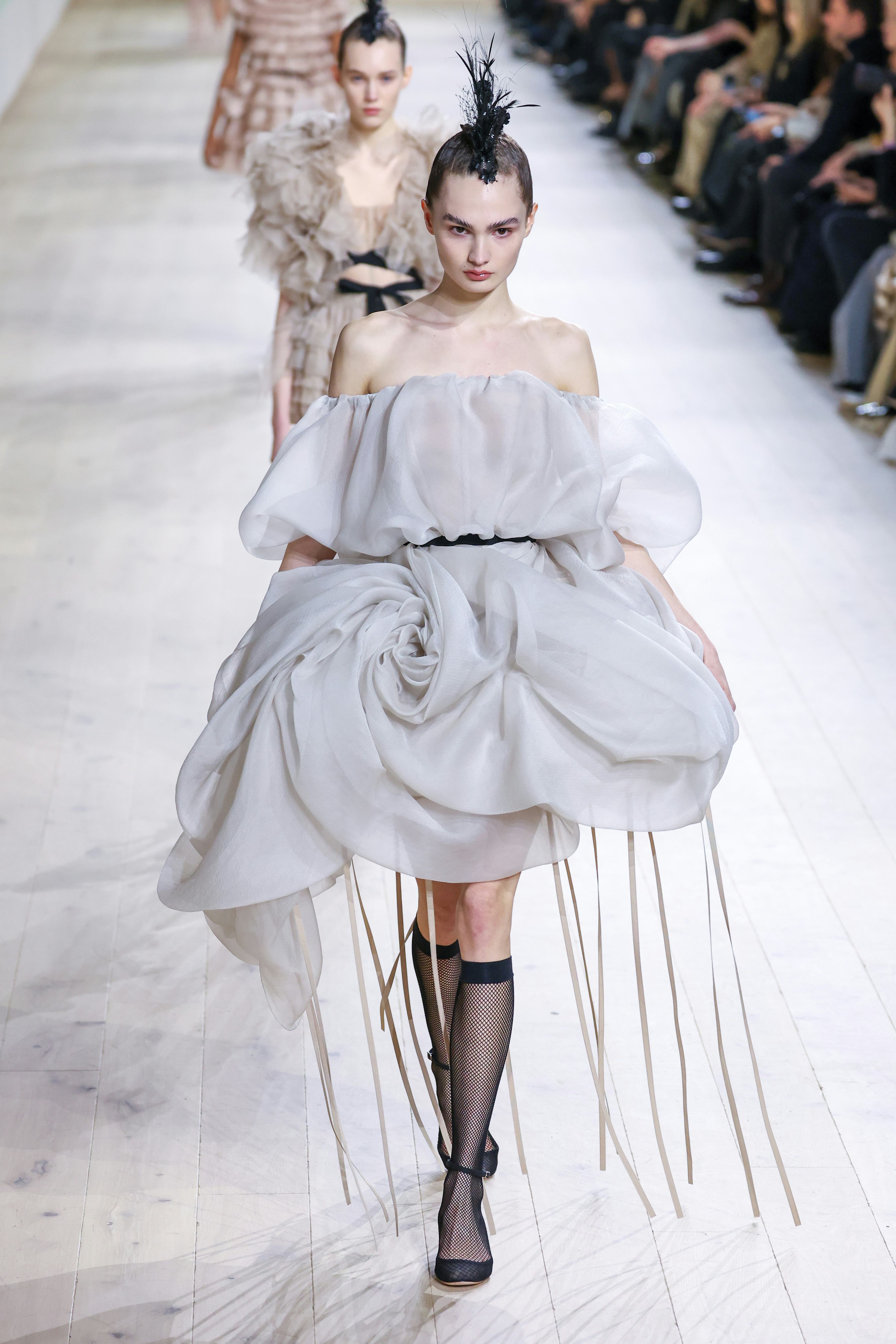 A model walks the runway during the Christian Dior Haute Couture Spring-Summer 2025 show as part of ...