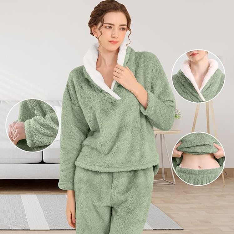 BOSECETA Fluffy Pajamas Set