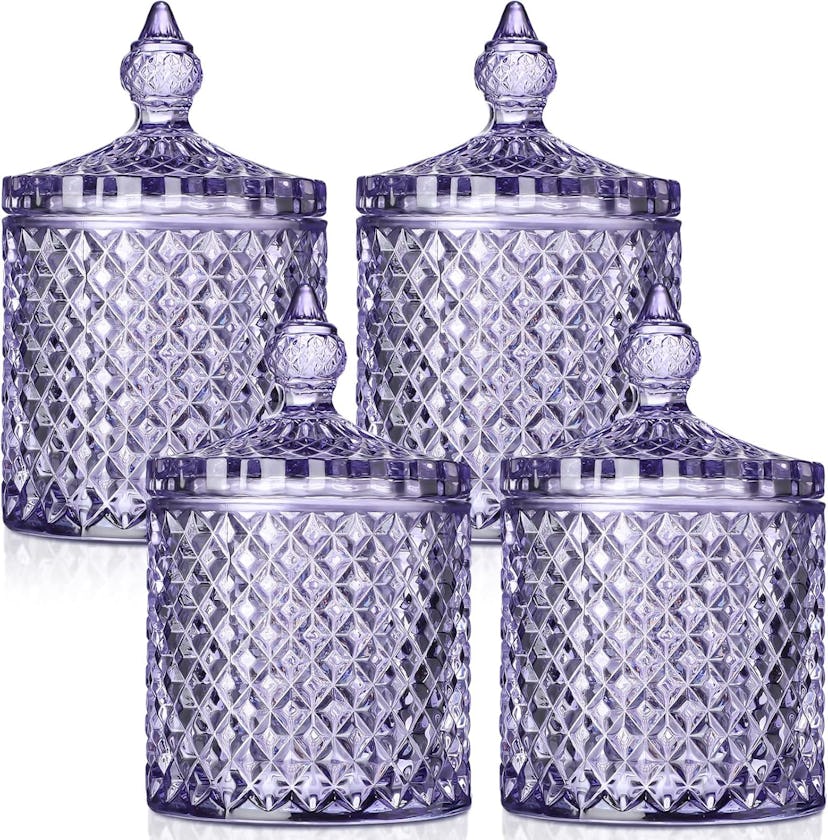 Aoriher 4 Pcs Decorative Jar Glass 