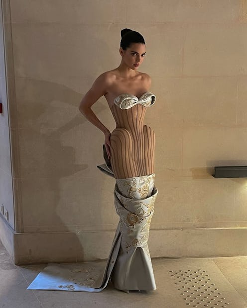 Kendall Jenner walks the Schiaparelli Paris Haute Couture Week 2025 show.