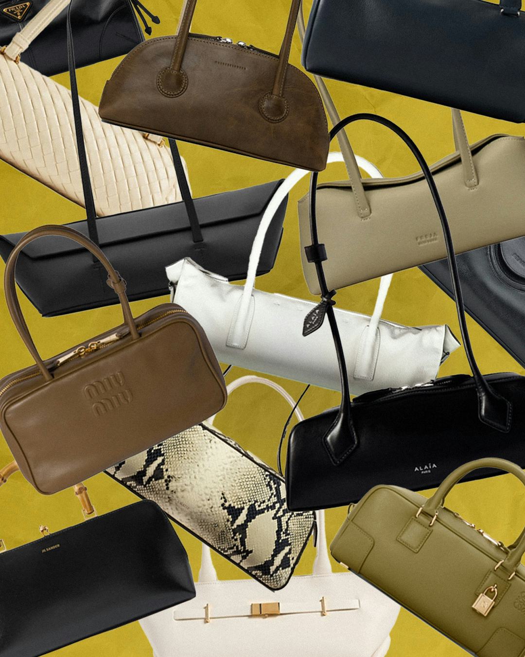 A collage of east west bags