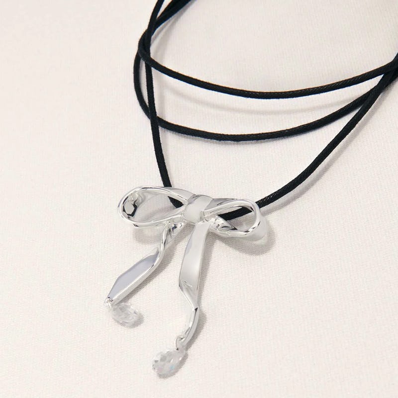 Silver Bow Necklace