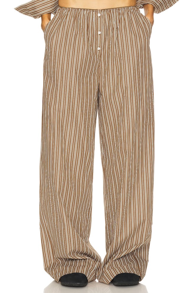 Helsa Pinstripe Poplin House Pants