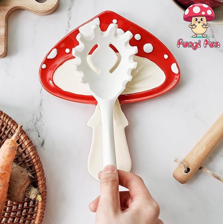 Fungi Fun Ceramic Mushroom Spoon Rest