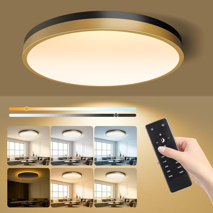 Lightania 15-Inch Flush Mount Ceiling Light with Remote Control