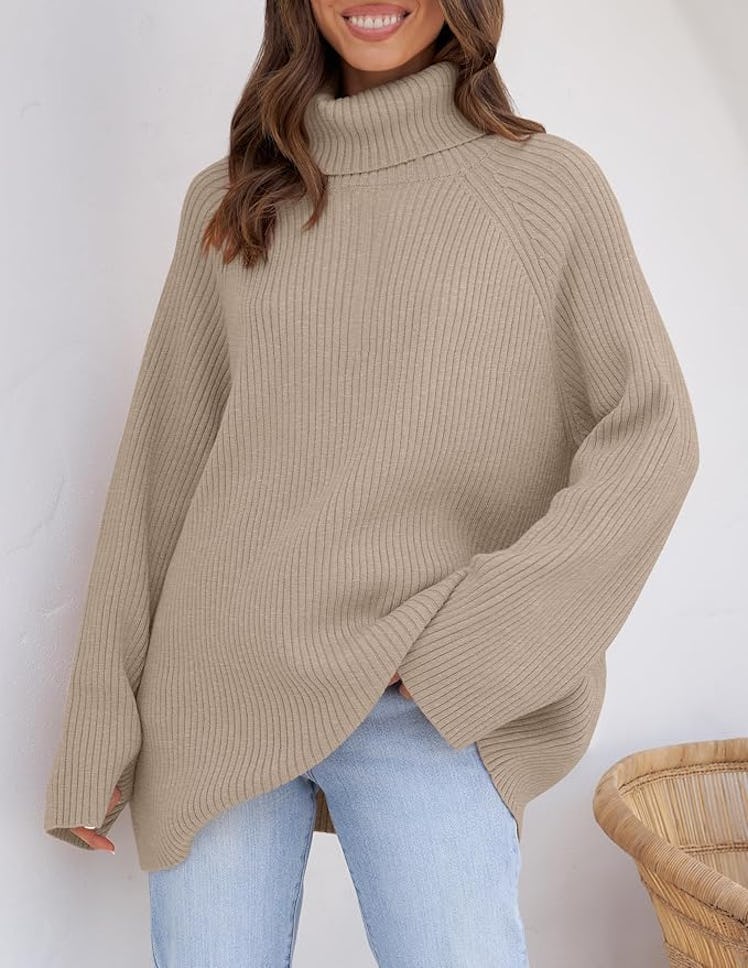 ZESICA Oversized Turtleneck Sweater