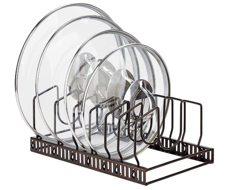 Toplife Pot Lids Organizer Rack for Cabinet and Countertop