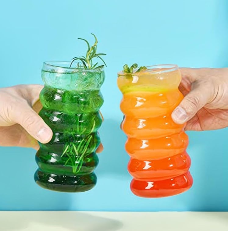 ALINK Wave Bubble Drinking Glasses (Set of 4)