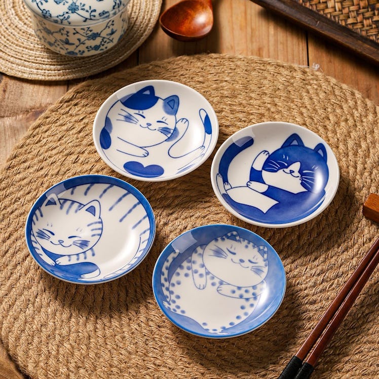 MINO WARE Japanese Small Plate Set (4-Pieces)