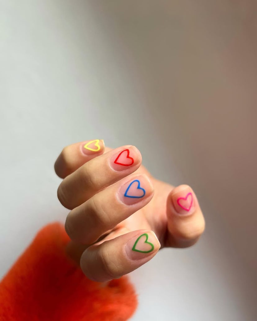 Simple Heart Nails for 2025 Love