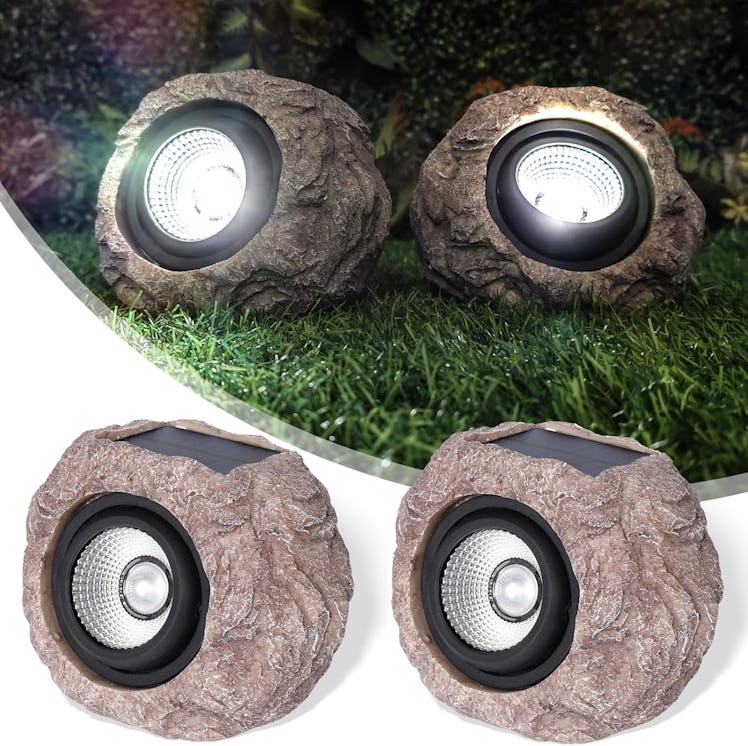 cloud Sakura Outdoor Solar Rock Lights (2-Pack)