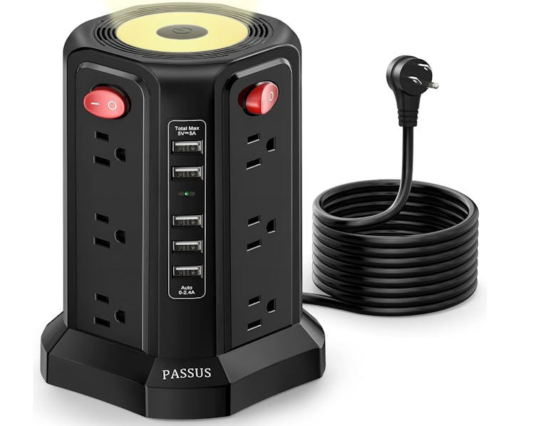 PASSUS Surge Protector Power Strip Tower