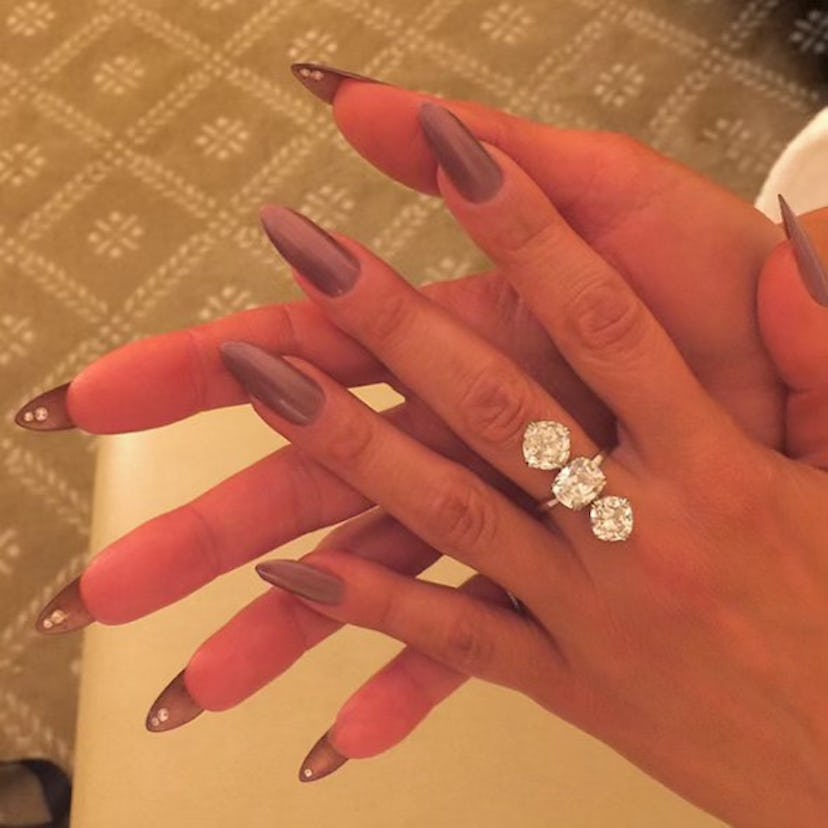 Peek-a-boo nails are on trend for Valentine’s Day 2025.