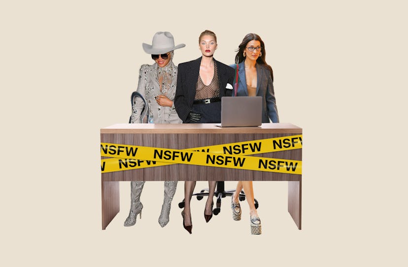 Beyoncé, Elsa Hosk, and Bella Hadid all love corporate dressing (aka the corpcore or corp sleaze aes...