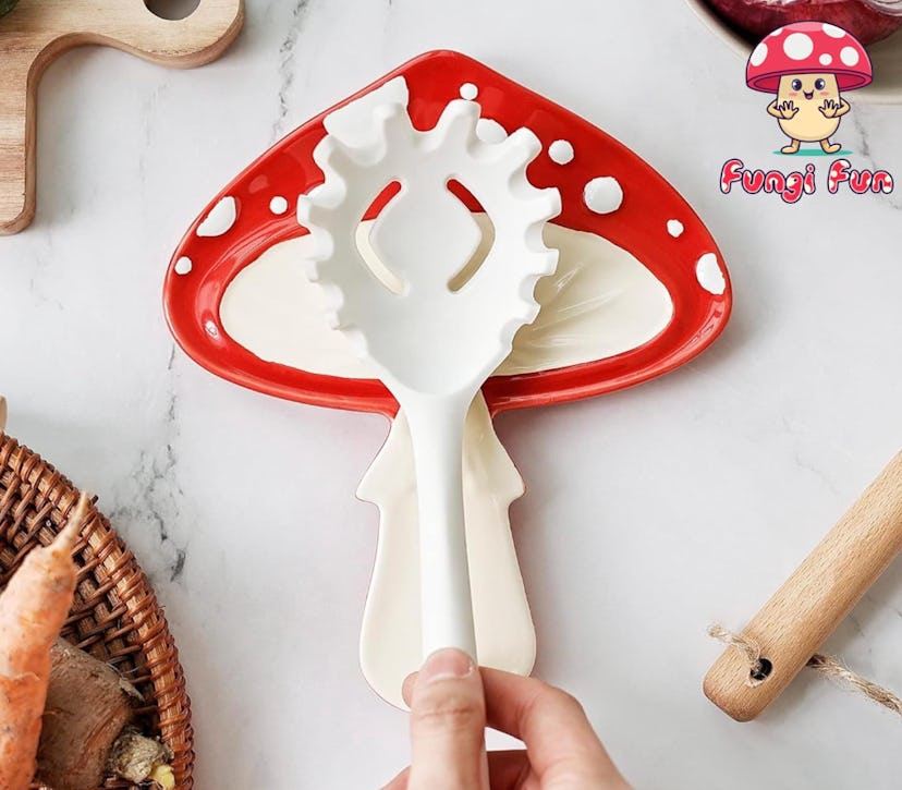 Fungi Fun Ceramic Mushroom Spoon Rest