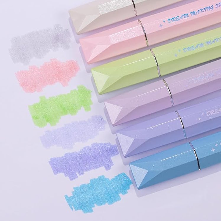 COLNK Glitter Pastel Highlighters (6-Pack)