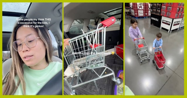 One mom shared her “excessive” hack to making grocery shopping with toddlers, especially at places l...