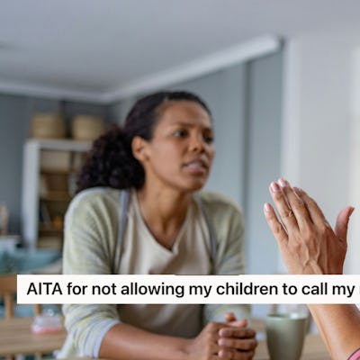 Two women sit at a table engaged in a serious conversation. One woman is speaking passionately, while the other listens intently, appearing concerned.