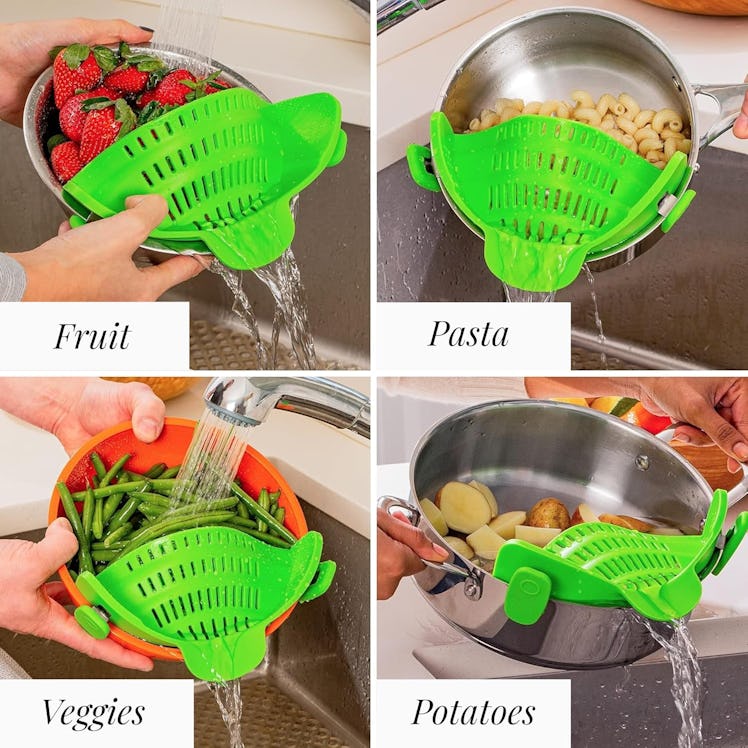 Kitchen Gizmo Snap N Strain Pot & Pasta Strainer