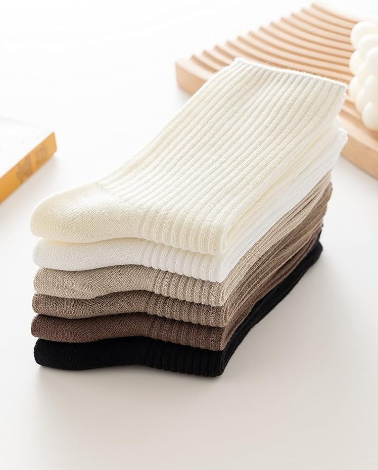 ACCFOD Casual Cotton Crew Socks (6-Pack)