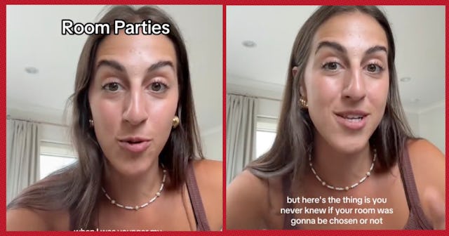 A woman describes the "room parties" her mom used to throw.