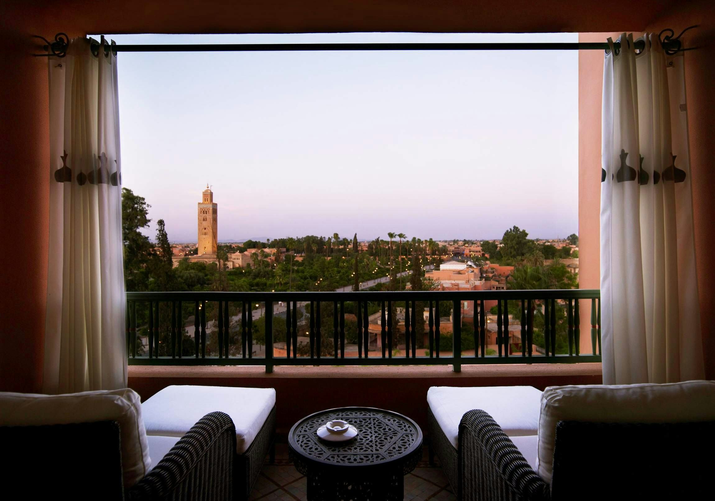 A view from a room overlooking Marrakech at La Mamounia Marrakech