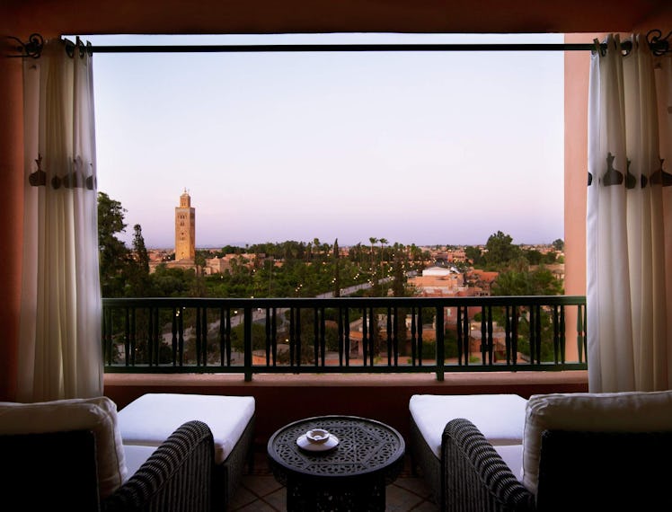A view from a room overlooking Marrakech at La Mamounia Marrakech