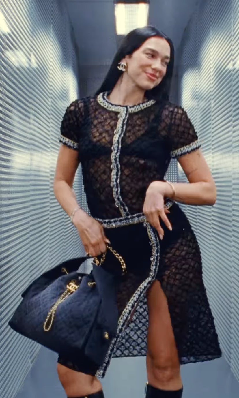 Dua Lipa exposed her undies in a sheer LBD.