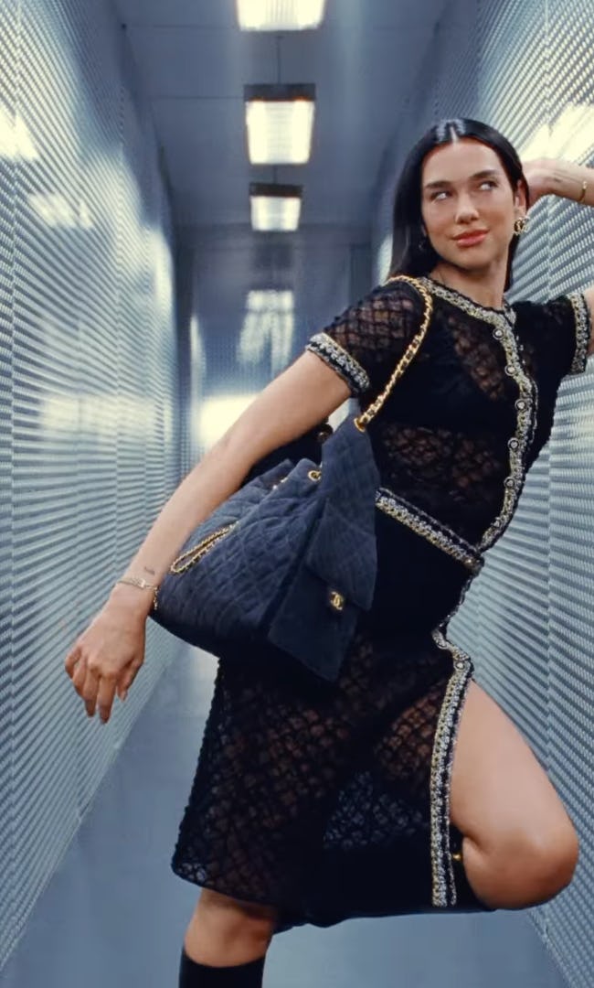 Dua Lipa exposed her undies in a sheer LBD.