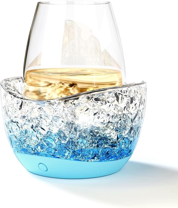 POILOVES Stemless Wine Glass Chiller with Light