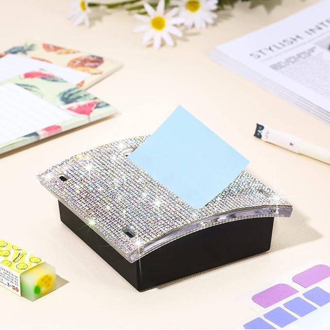 Eersida Rhinestone Sticky Note Pad Holder