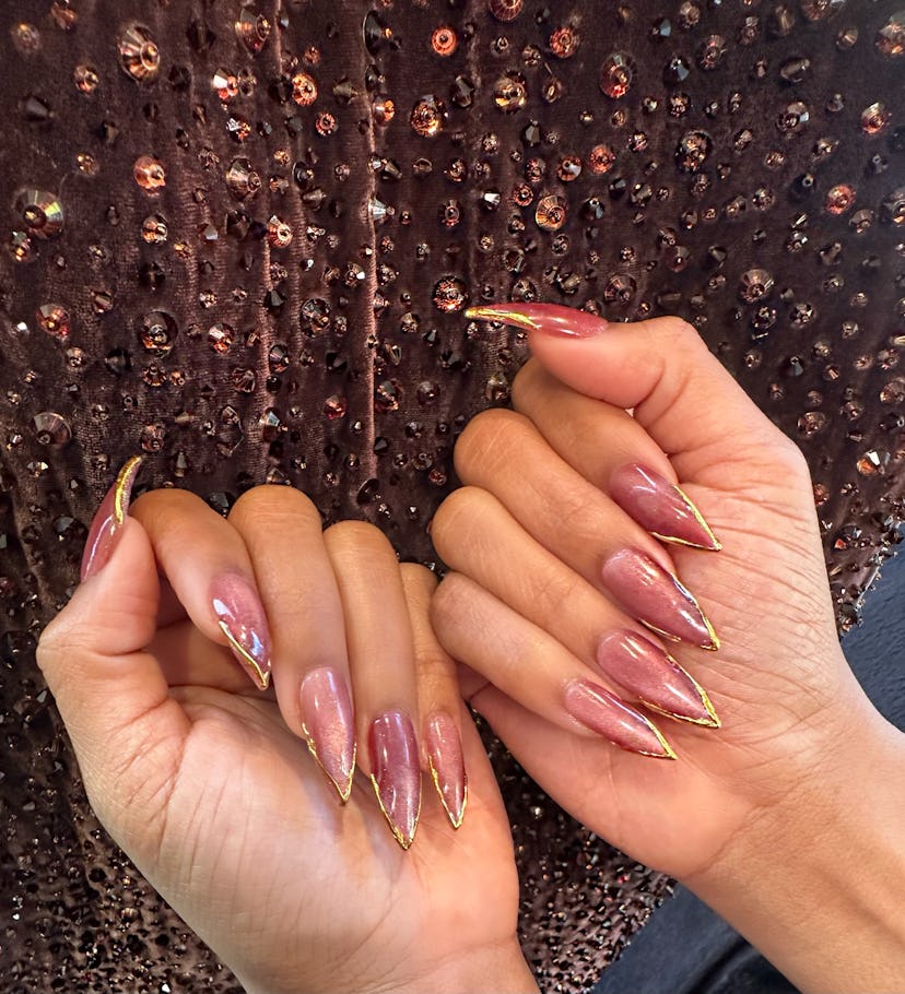 Shimmery Gold Nails Trend for 2025