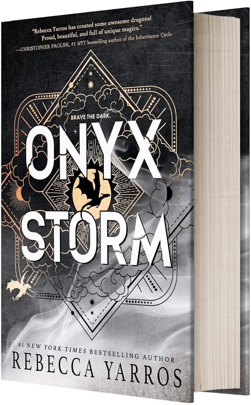 'Onyx Storm' by Rebecca Yarros cover, one of the most anticipated books of 2025